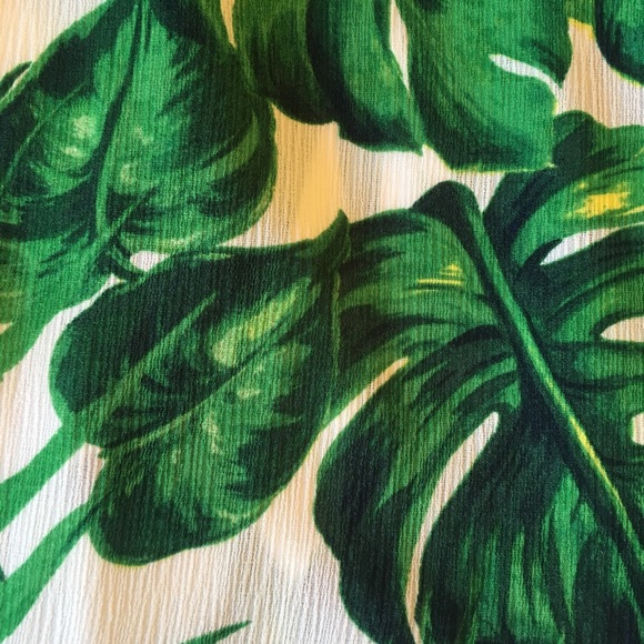 Sz.M LUXOLOGY Palm Leaf Tropical Print Dress NWT - Picture 3 of 8